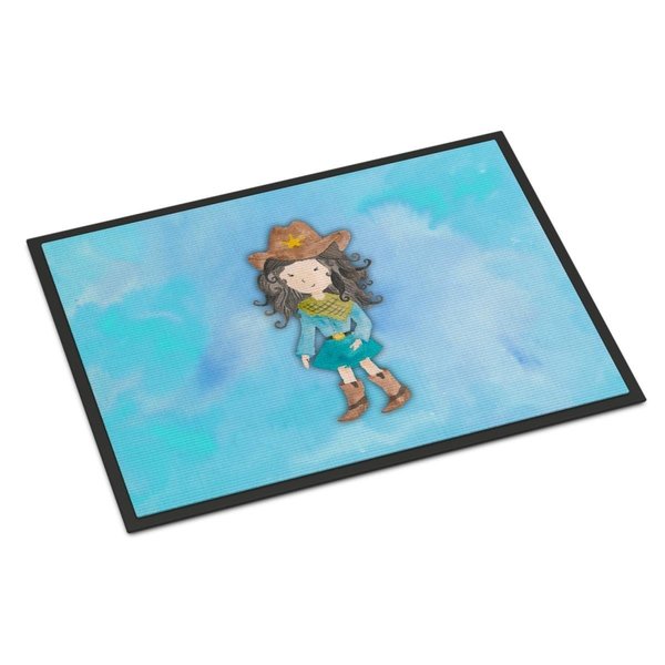 Carolines Treasures 24 x 36 in. Cowgirl Watercolor Indoor or Outdoor Mat BB7367JMAT